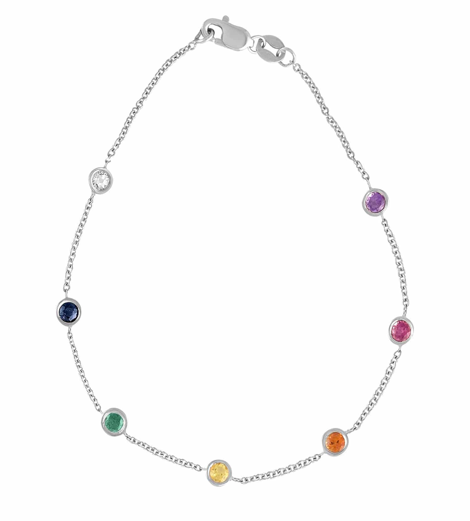14 Karat Gold Rainbow Gemstone By The Yard Necklace - Jewels By Elle