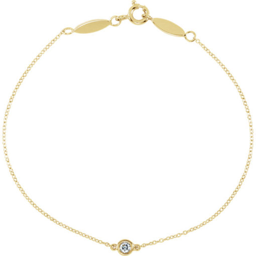 14 Karat Gold Single Diamond Station Bracelet - Jewels By Elle