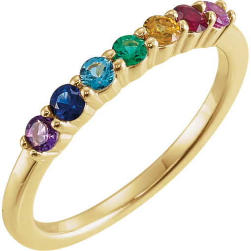14 Karat Gold Gemstone Rainbow Ring - Jewels By Elle